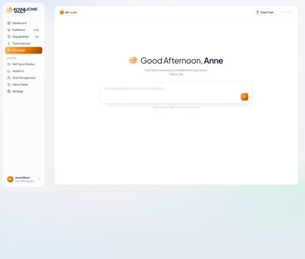 AI assistant — natural-language answers from the knowledge base